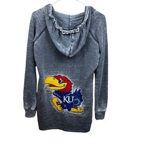 Kansas University Sweatshirt Hoodie Jayhawk Gray S Tunic V Neck Sport Athleisure
